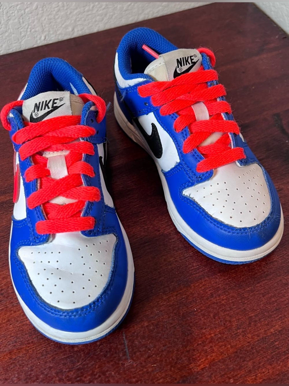 Nike Dunk Low sneakers "Bright Crimson Game Royal" colorway 11c